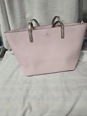 Kate Spade Polka Dot Lined Tote/Bag - Black on Cream